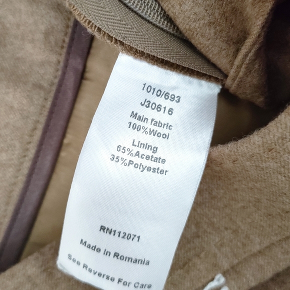 Jigsaw Brown Tan 100% Wool Wide Leg Trousers Size 10 - Picture 5 of 8